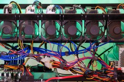 A cryptocurrency mining rig