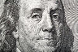 Benjamin Franklin's face on currency