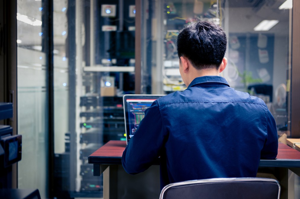 man at computer