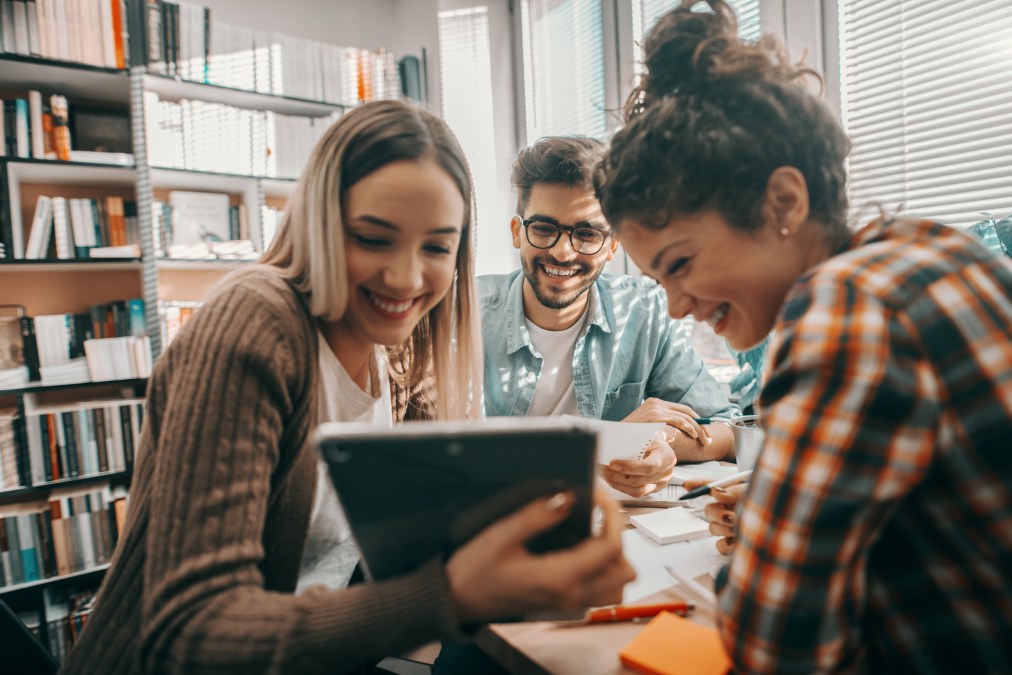 students using an ipad