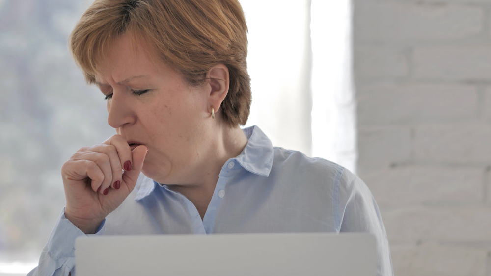 woman coughing