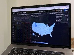 laptop showing map