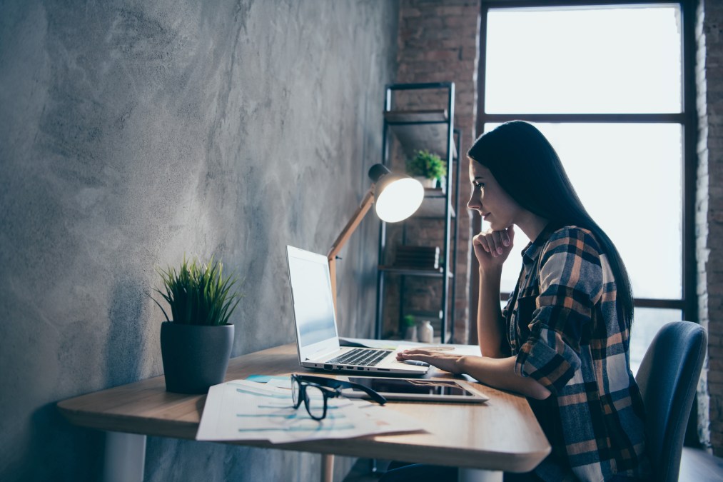 woman studying